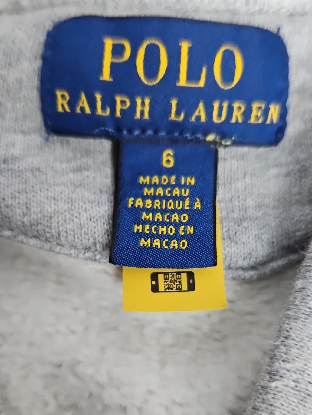 Polo Ralph Lauren Rowing Logo Gray Fleece Cardigan Sz 6 Boys